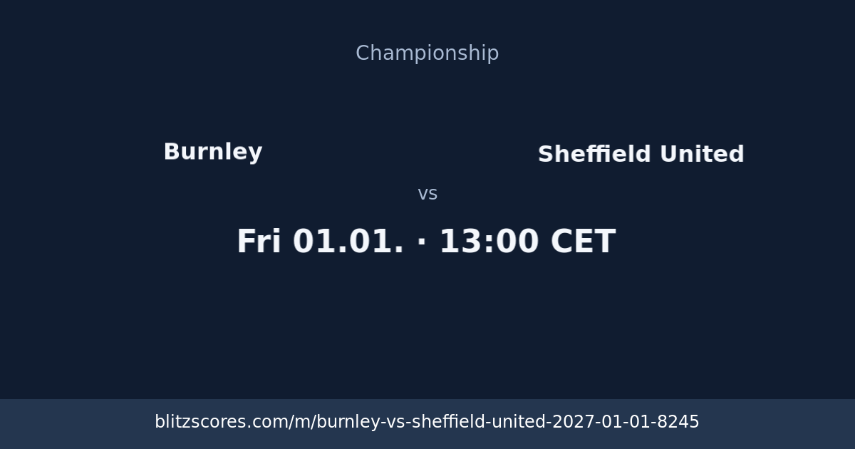 Burnley vs Sheffield United score card
