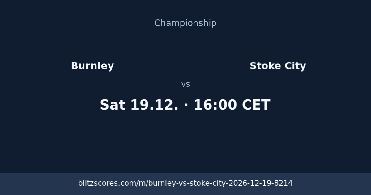 Burnley vs Stoke City score card