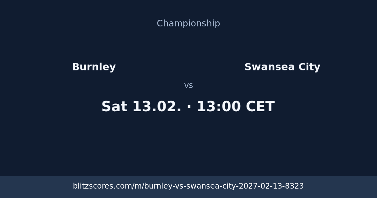 Burnley vs Swansea City score card