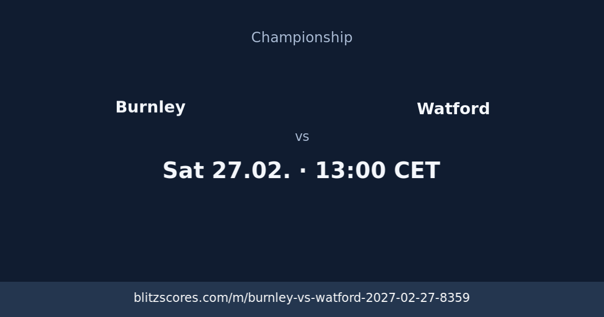 Burnley vs Watford score card