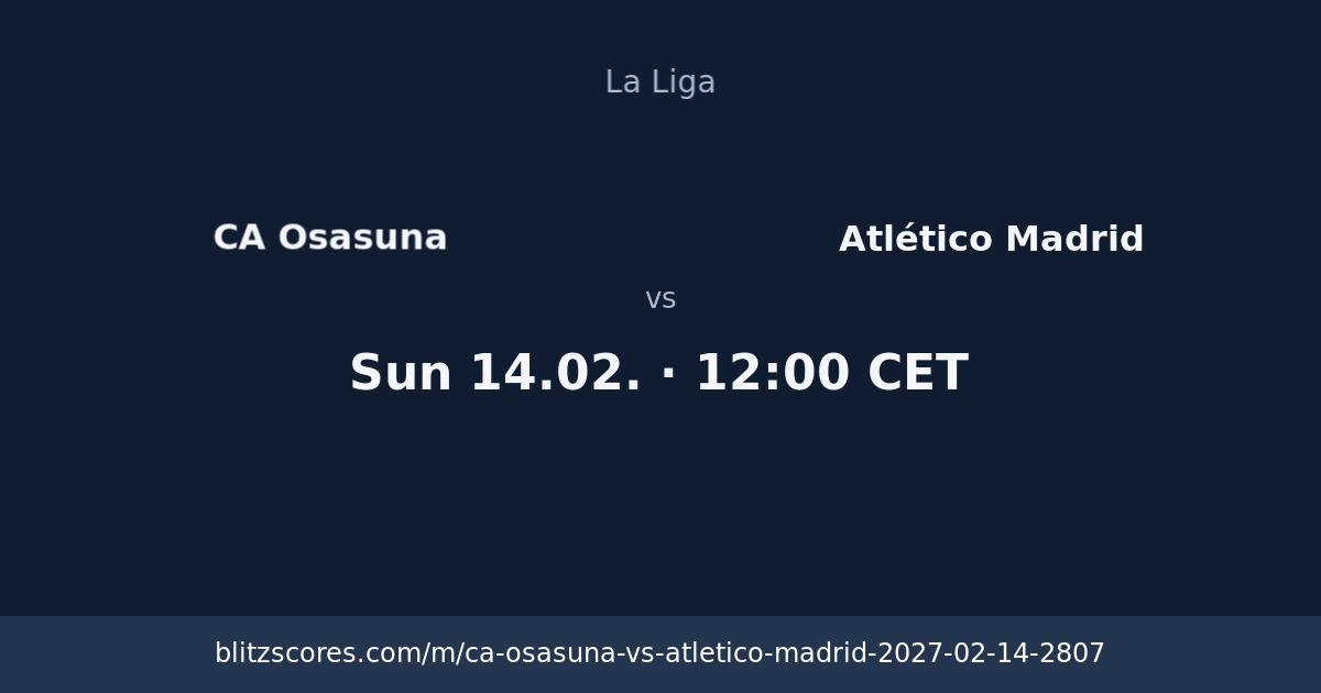 CA Osasuna vs Atlético Madrid score card