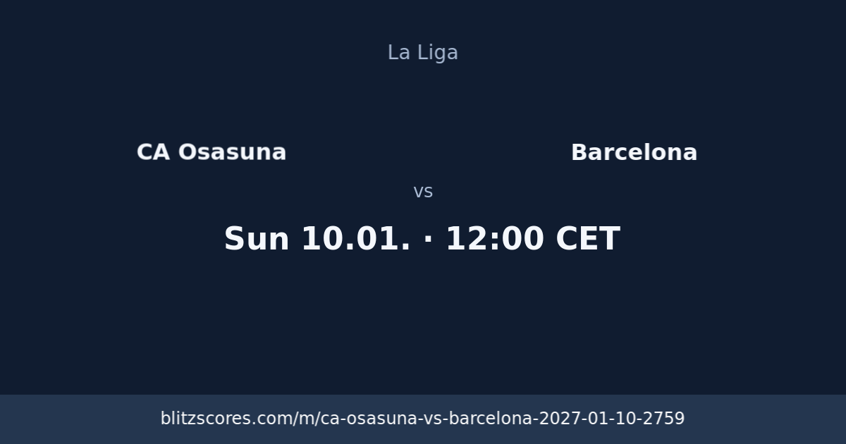 CA Osasuna vs Barcelona score card