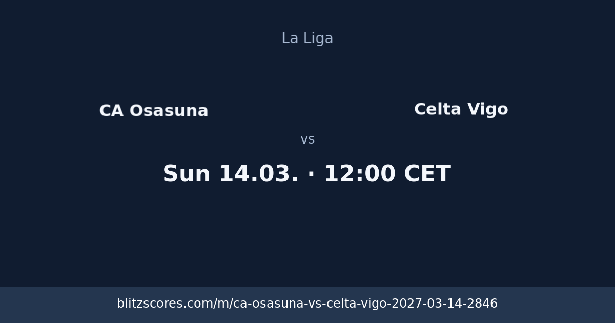 CA Osasuna vs Celta Vigo score card