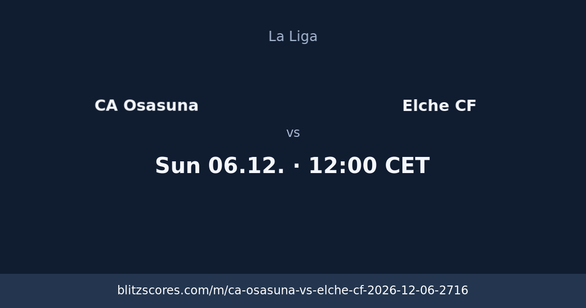 CA Osasuna vs Elche CF score card
