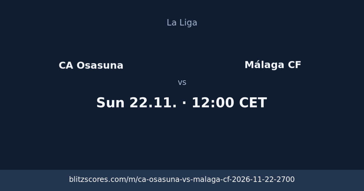 CA Osasuna vs Málaga CF score card