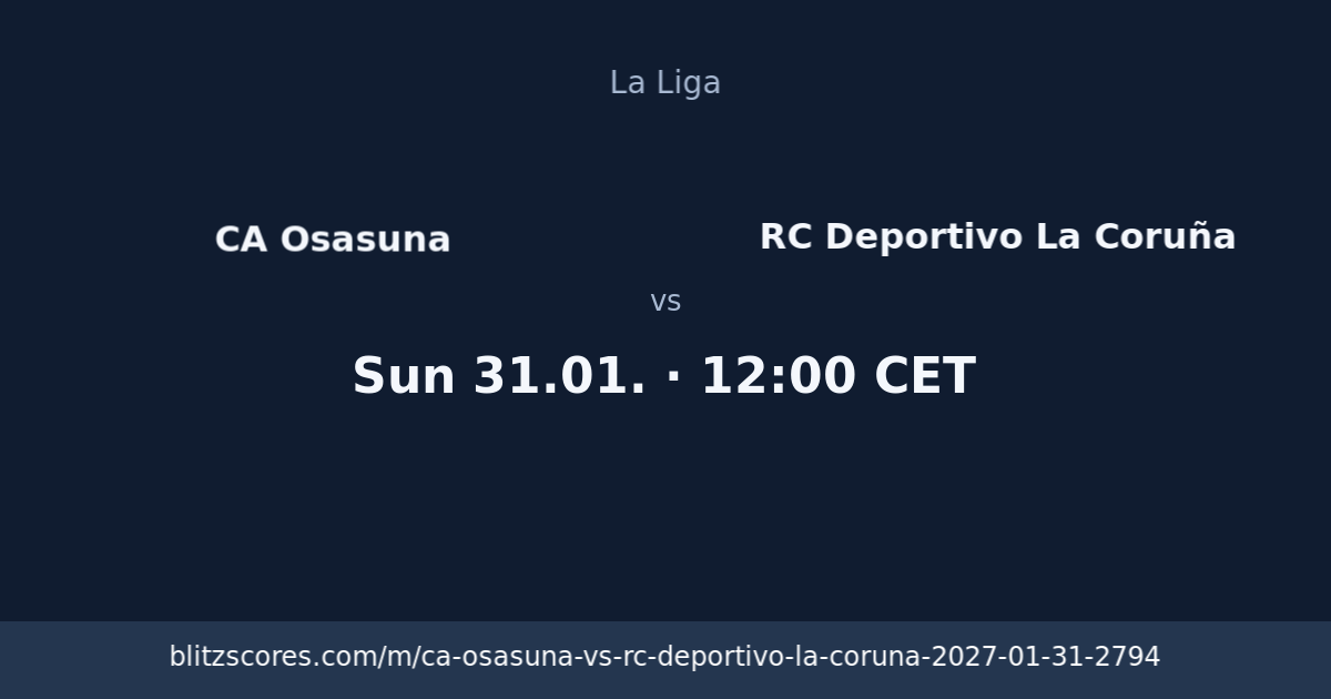 CA Osasuna vs RC Deportivo La Coruña score card