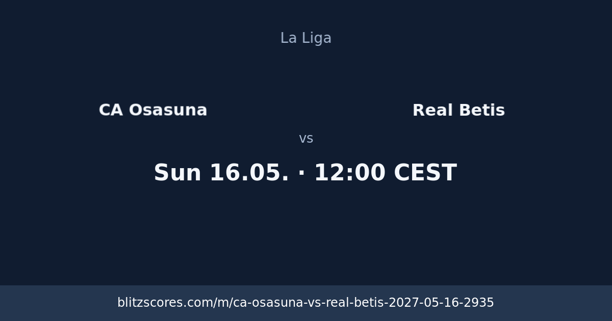 CA Osasuna vs Real Betis score card