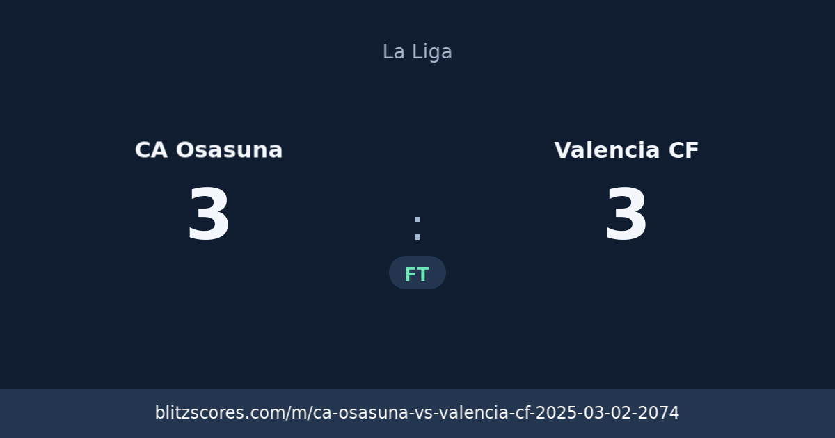 CA Osasuna vs Valencia CF score card