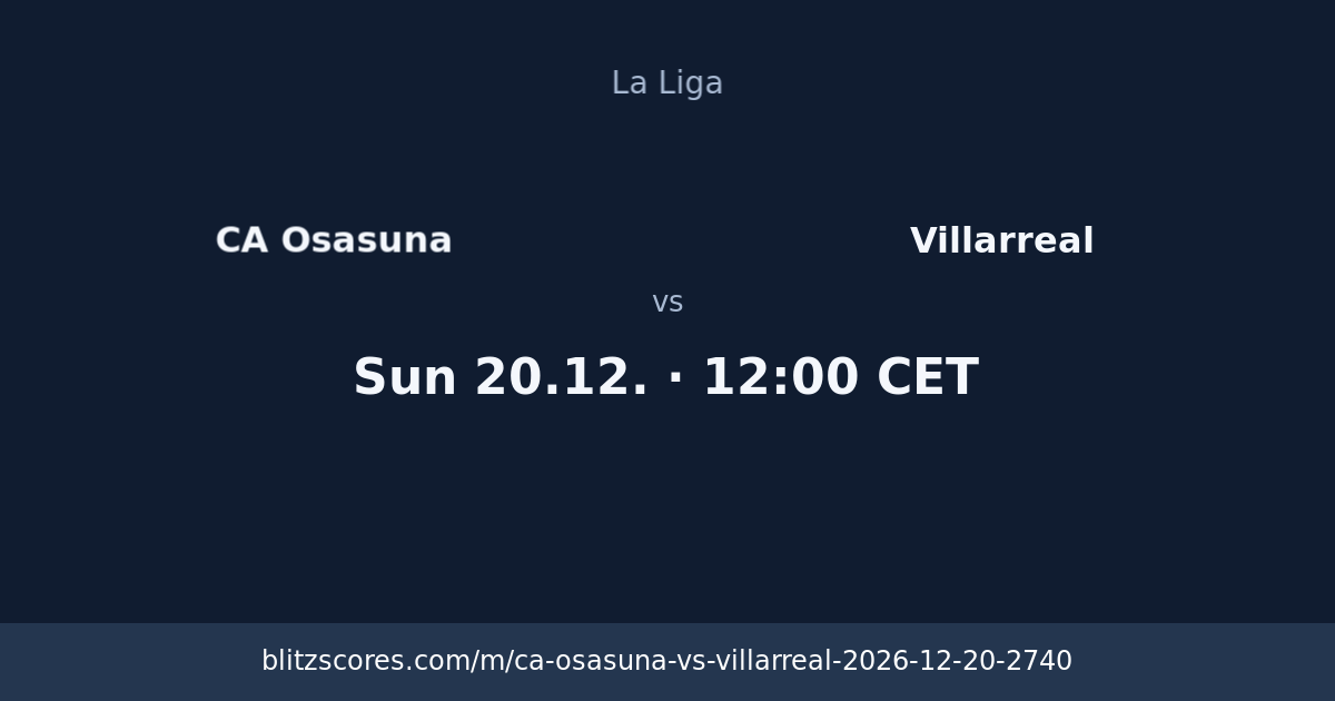 CA Osasuna vs Villarreal score card