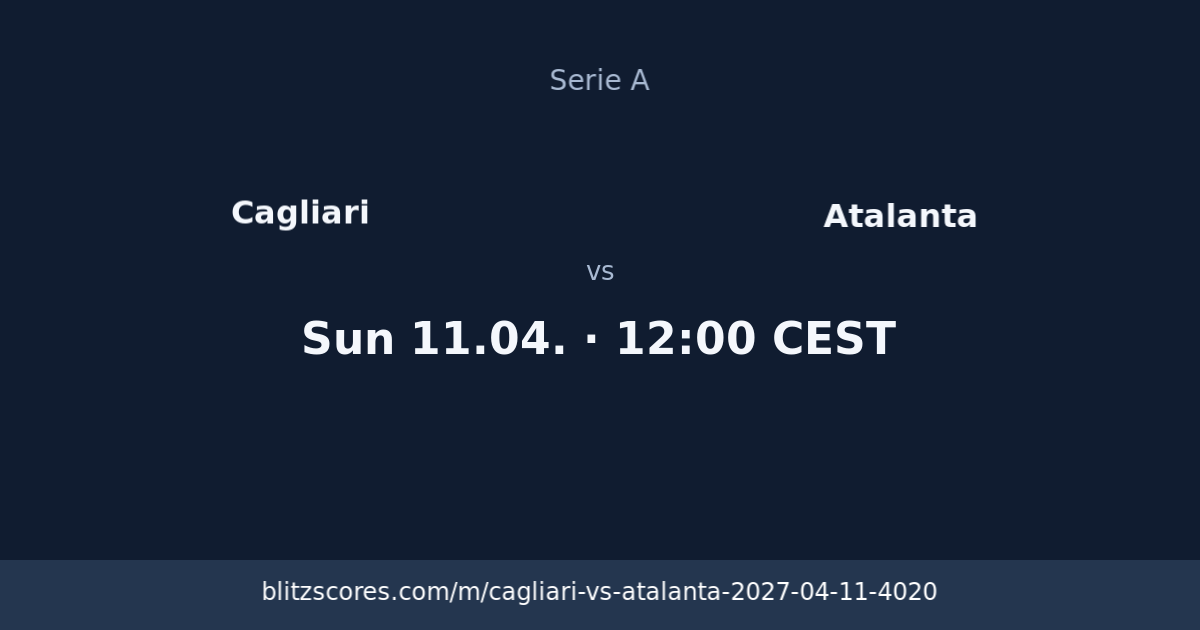 Cagliari vs Atalanta score card