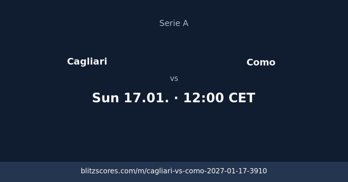 Cagliari vs Como score card
