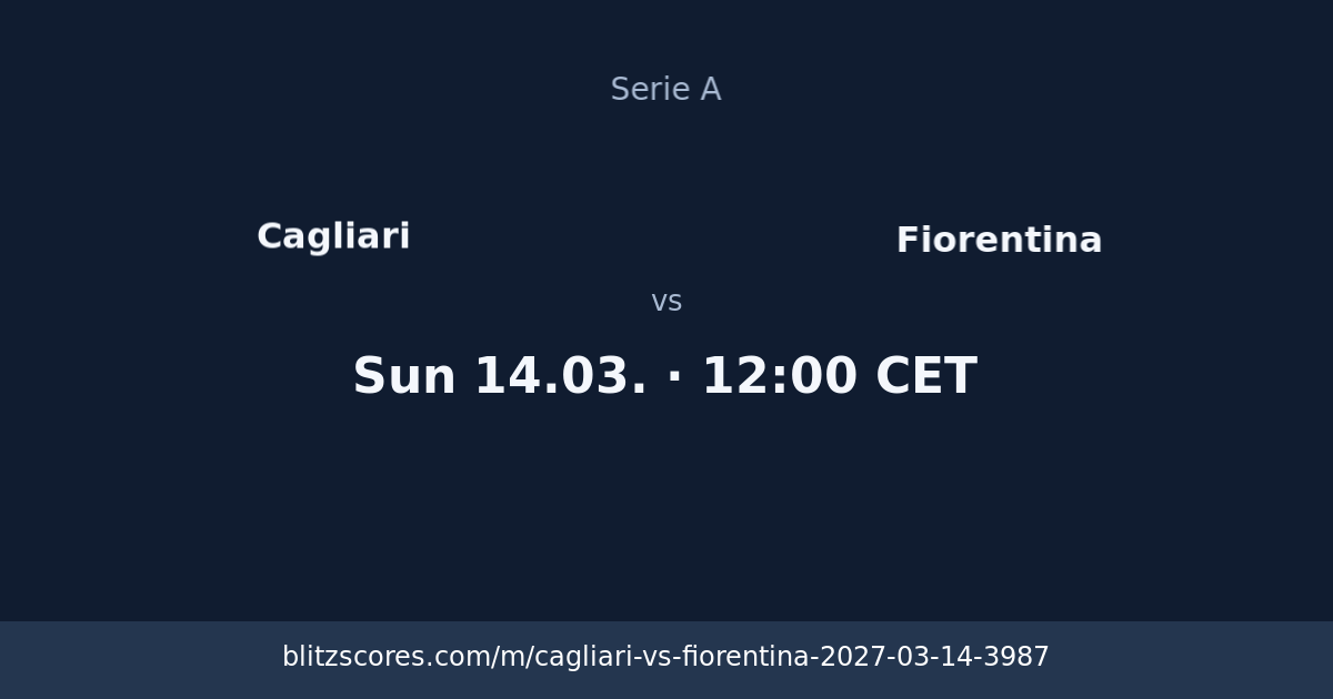 Cagliari vs Fiorentina score card