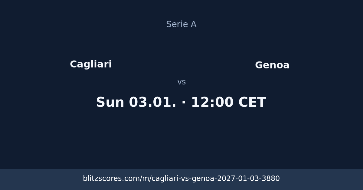 Cagliari vs Genoa score card