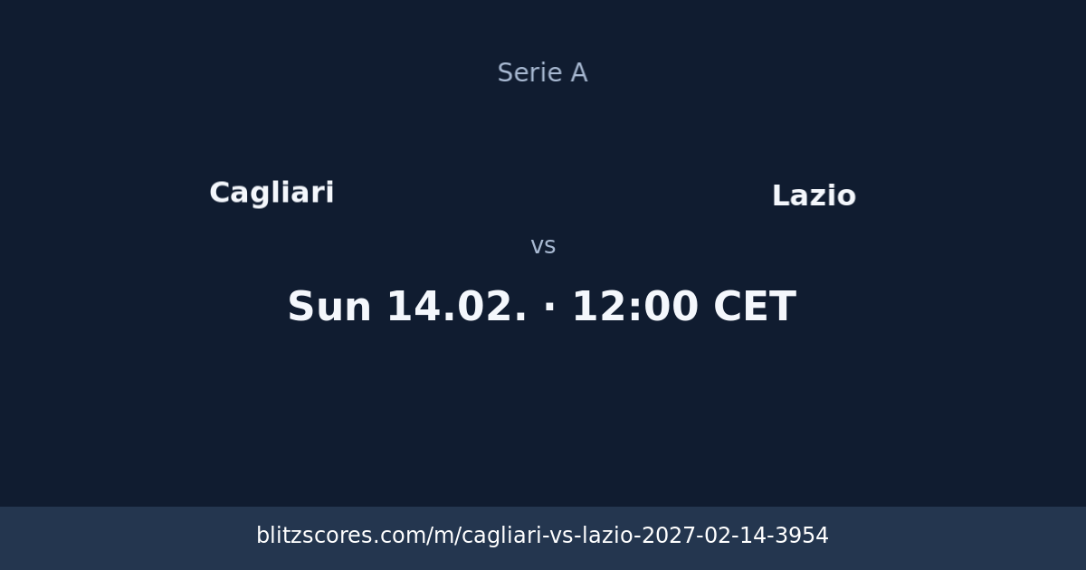 Cagliari vs Lazio score card