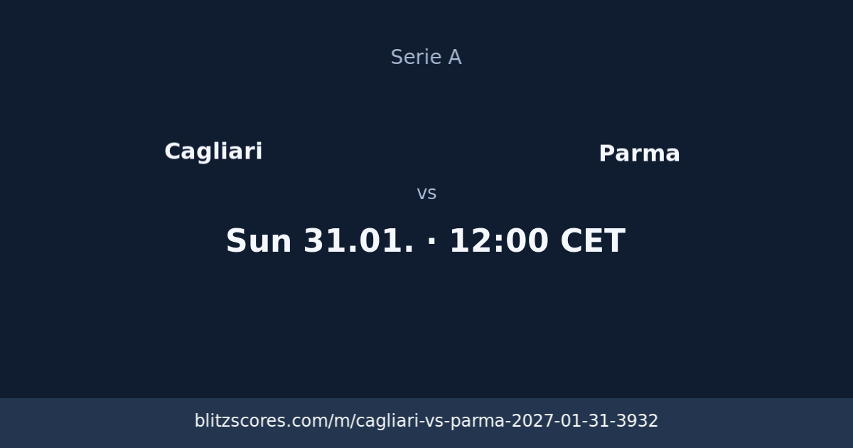 Cagliari vs Parma score card