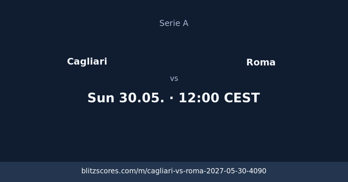Cagliari vs Roma score card