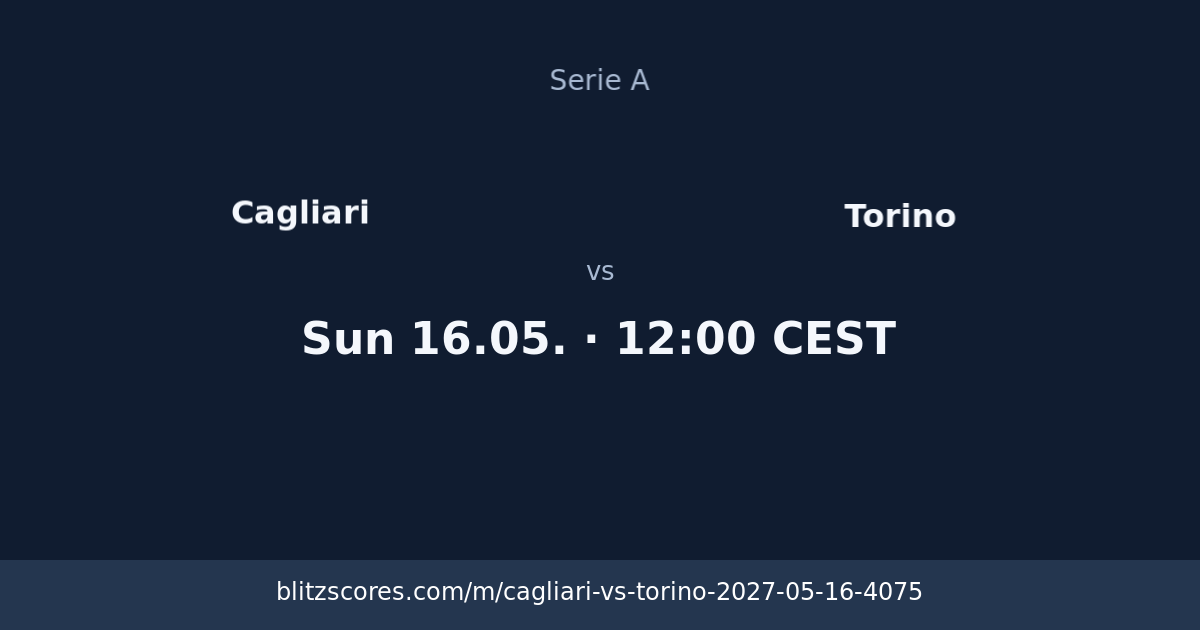 Cagliari vs Torino score card