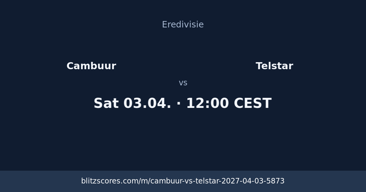 Cambuur vs Telstar score card