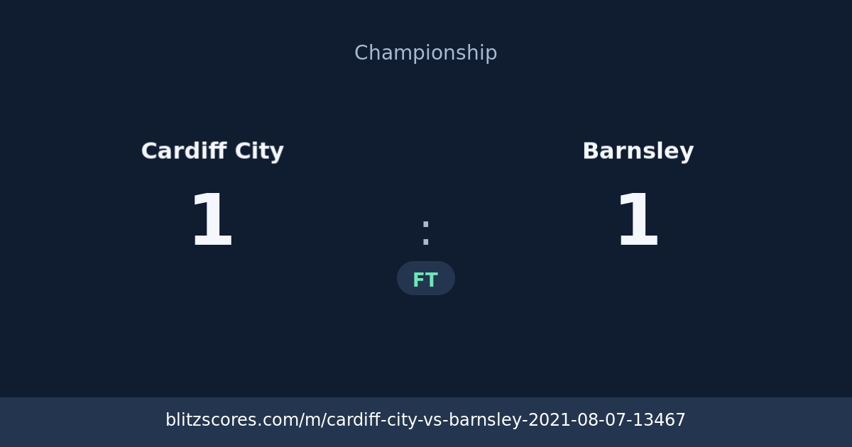 Cardiff City vs Barnsley score card