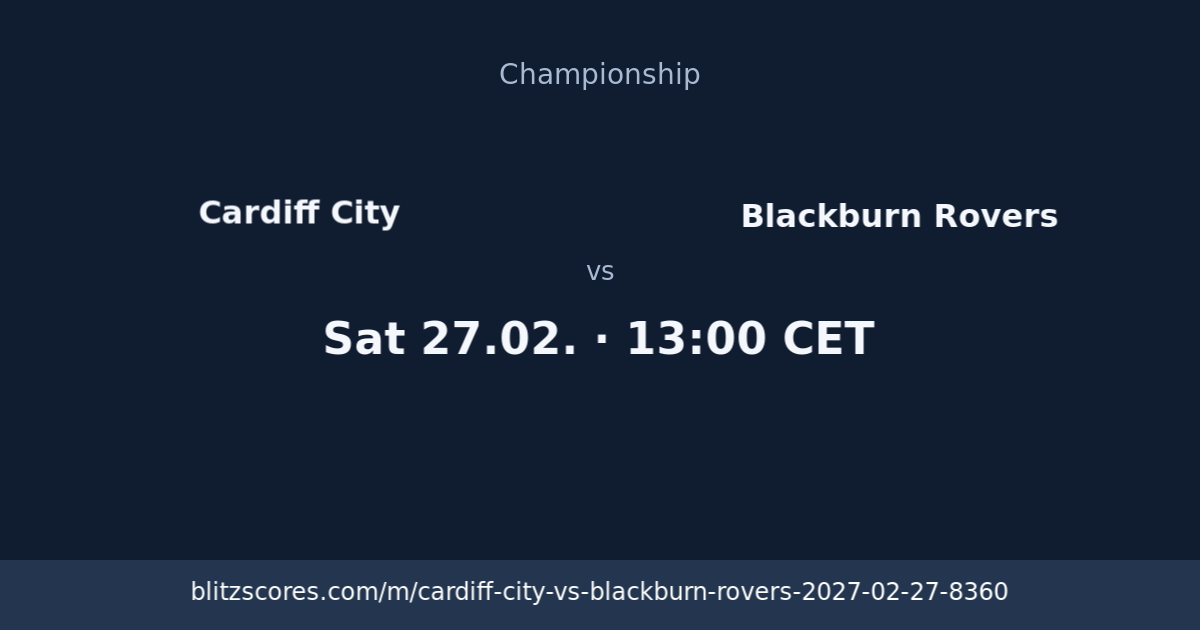 Cardiff City vs Blackburn Rovers score card