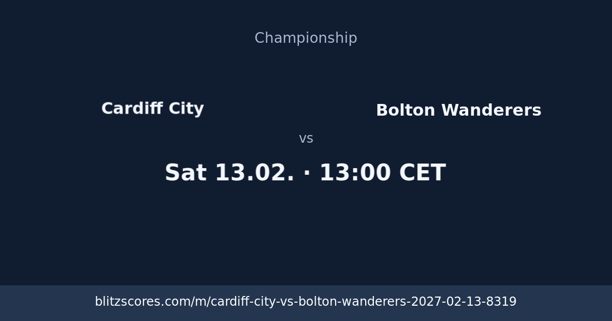 Cardiff City vs Bolton Wanderers score card