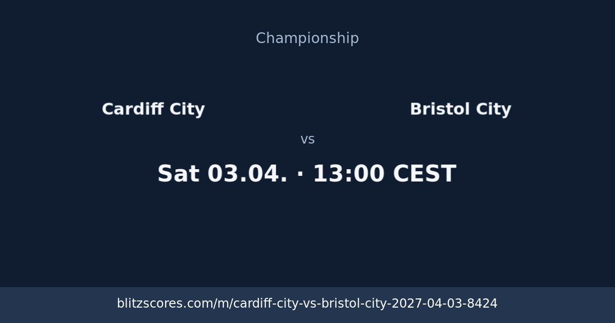 Cardiff City vs Bristol City score card