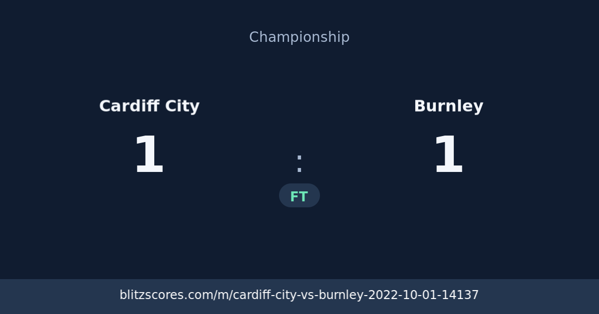 Cardiff City vs Burnley score card