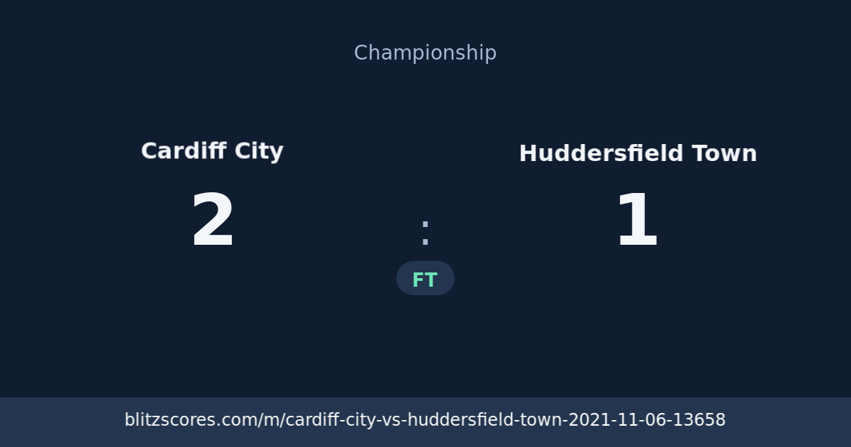 Cardiff City vs Huddersfield Town score card