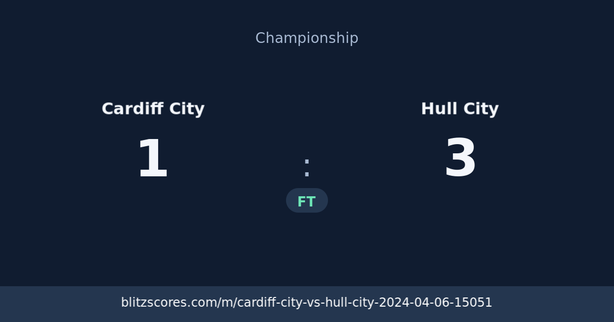 Cardiff City vs Hull City score card