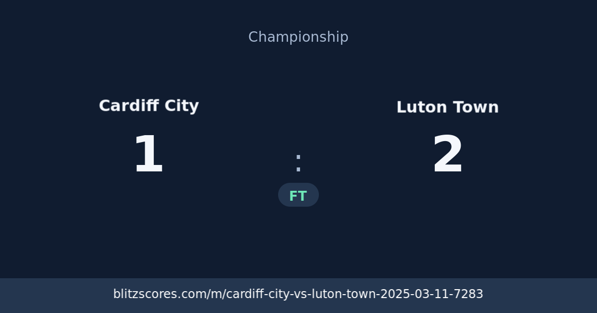 Cardiff City vs Luton Town score card