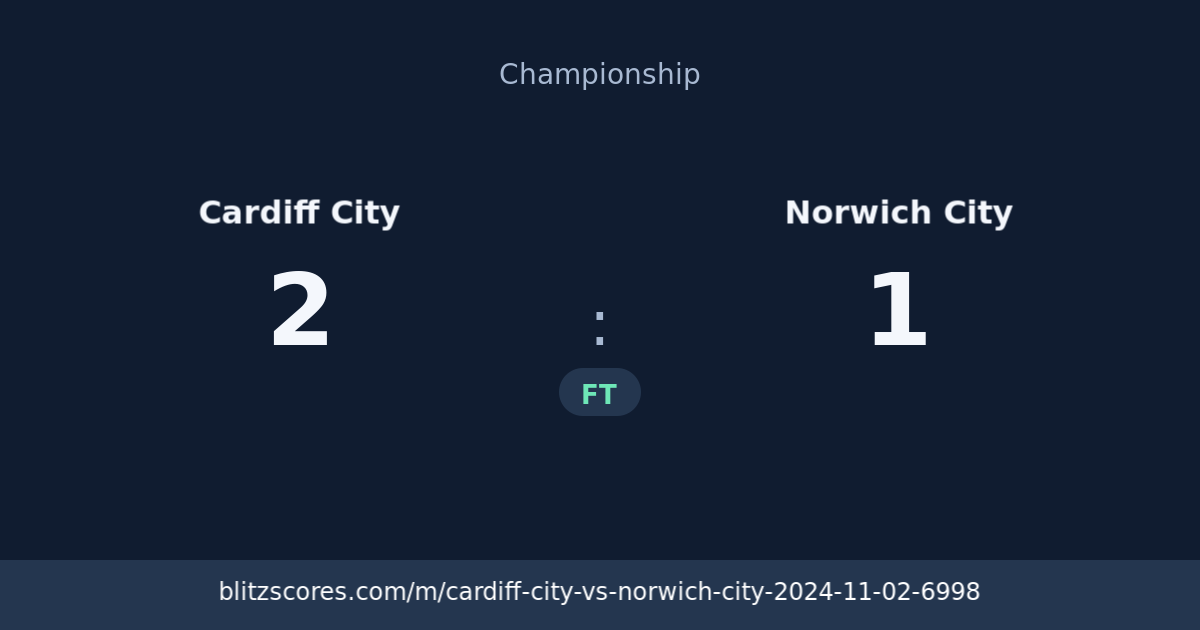 Cardiff City vs Norwich City score card
