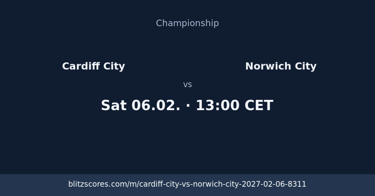 Cardiff City vs Norwich City score card