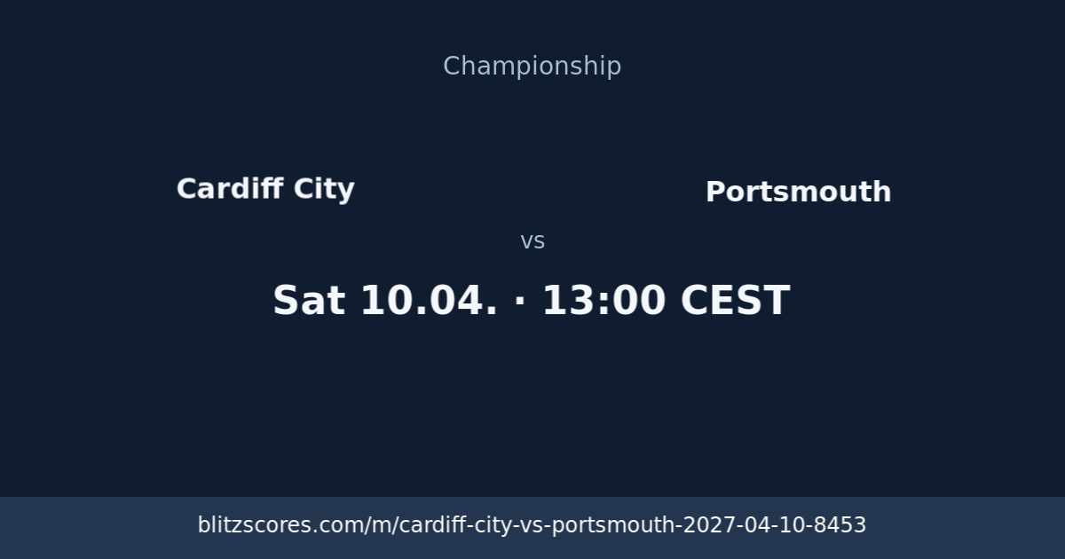 Cardiff City vs Portsmouth score card