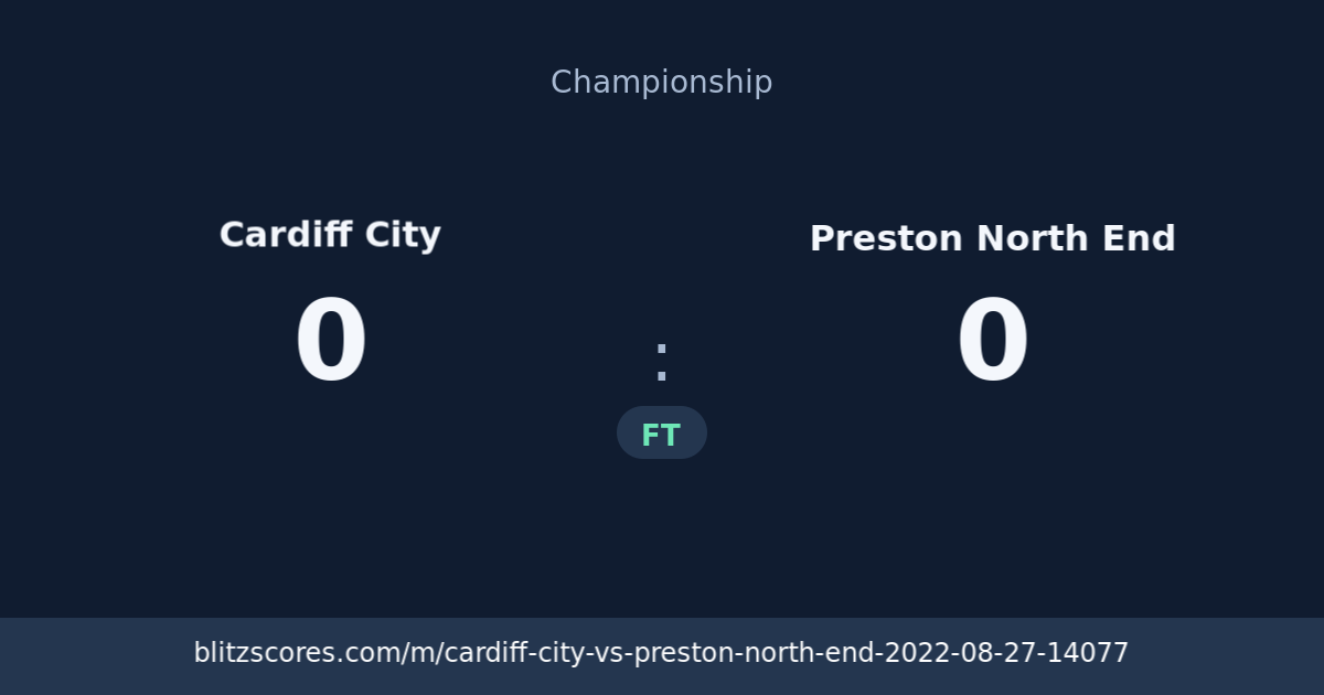 Cardiff City vs Preston North End score card