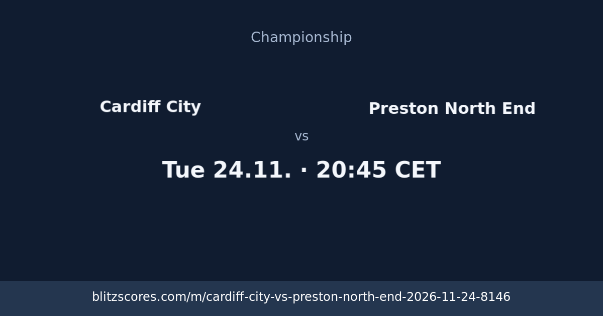 Cardiff City vs Preston North End score card