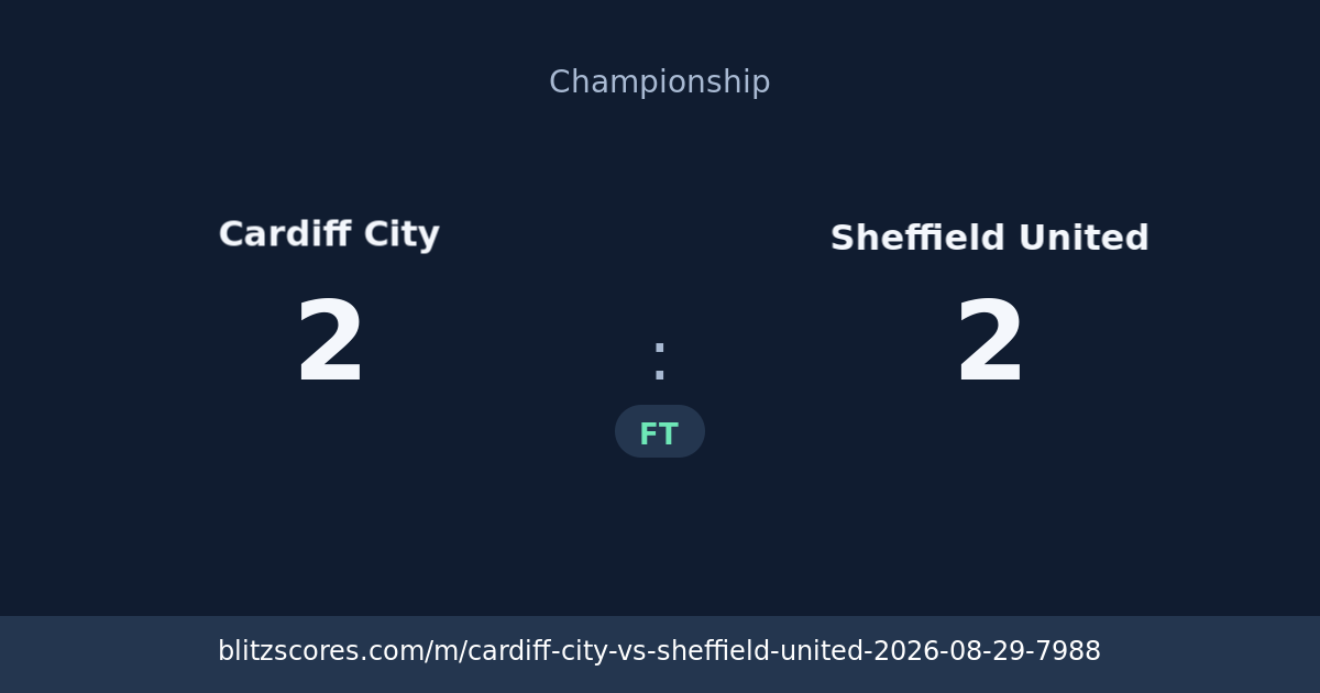 Cardiff City vs Sheffield United score card
