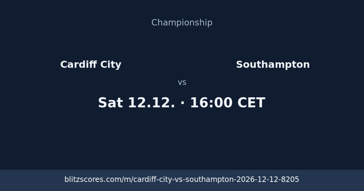 Cardiff City vs Southampton score card