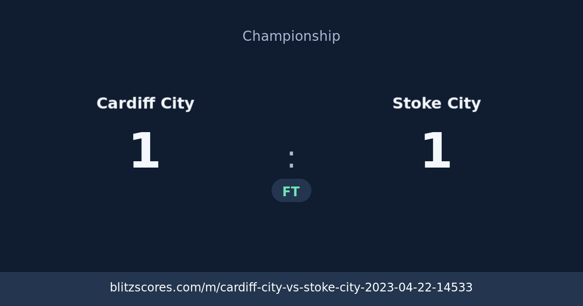 Cardiff City vs Stoke City score card