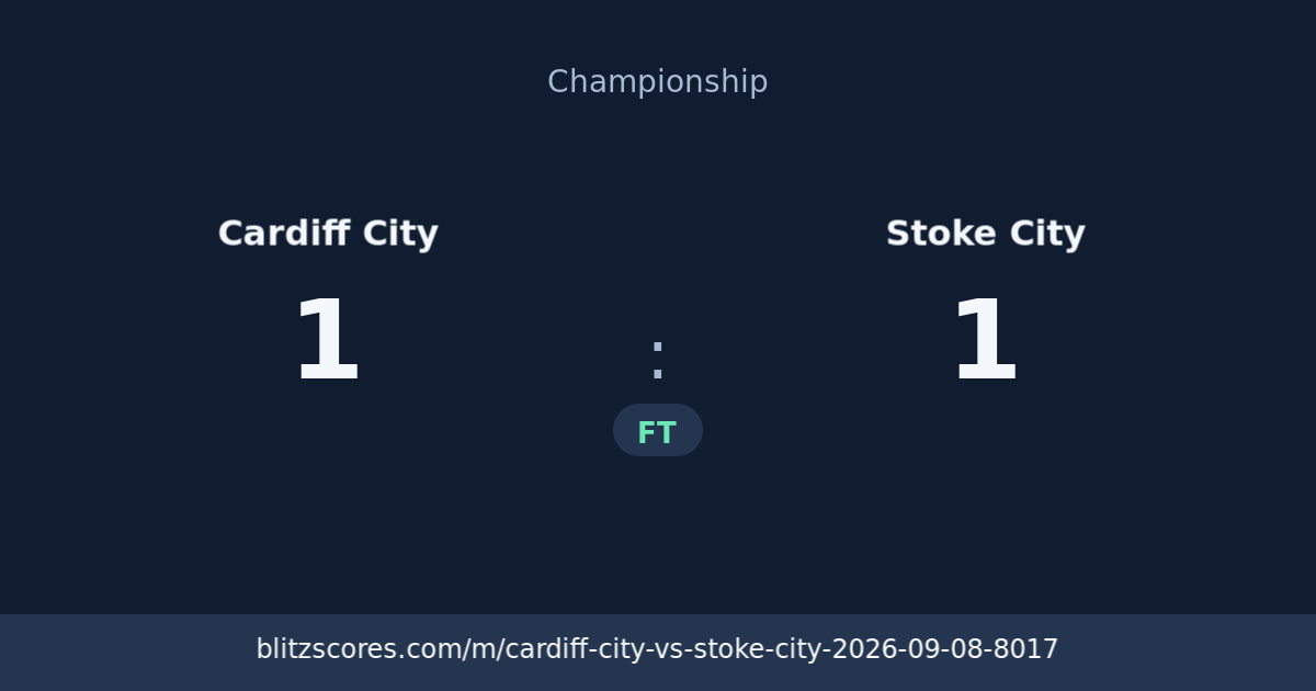 Cardiff City vs Stoke City score card