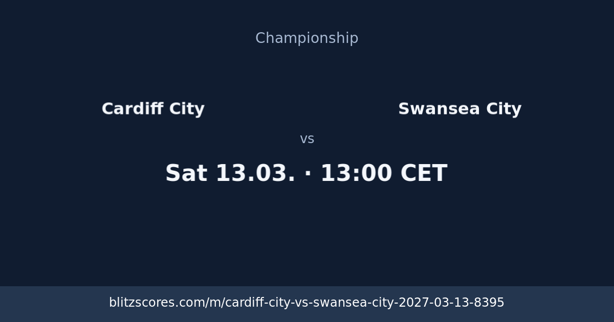 Cardiff City vs Swansea City score card