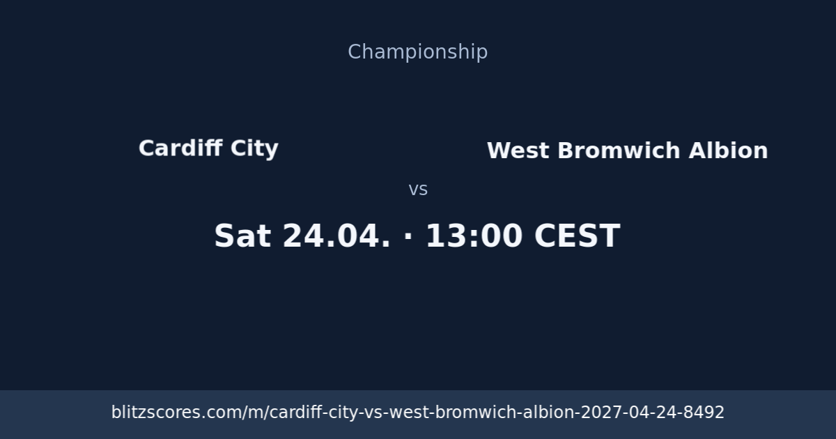 Cardiff City vs West Bromwich Albion score card