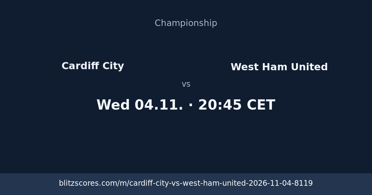 Cardiff City vs West Ham United score card