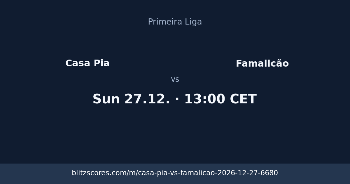 Casa Pia vs Famalicão score card