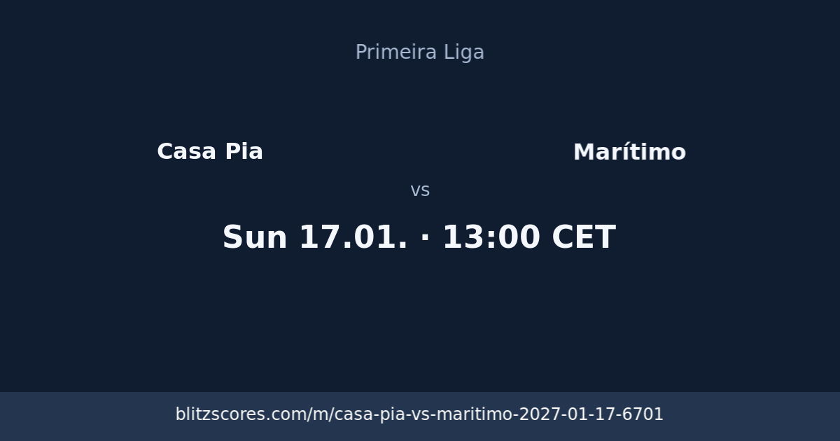 Casa Pia vs Marítimo score card