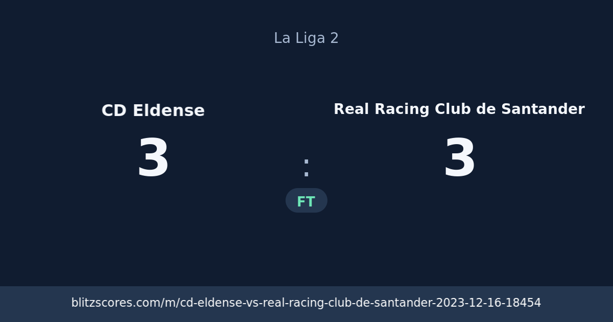 CD Eldense vs Real Racing Club de Santander score card