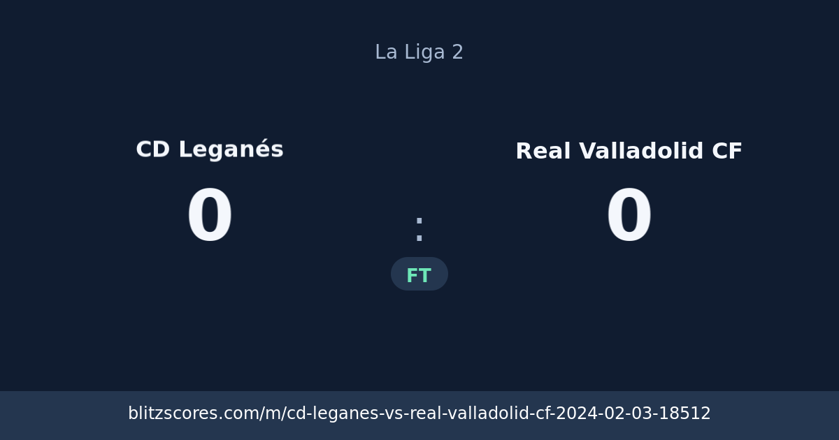 CD Leganés vs Real Valladolid CF score card