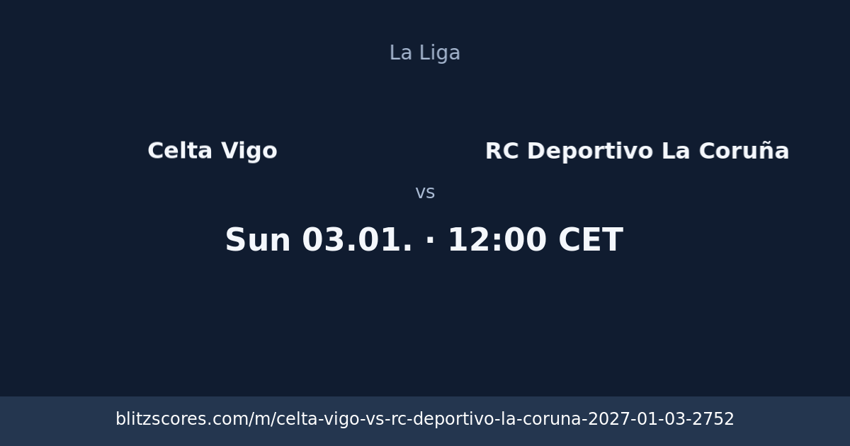 Celta Vigo vs RC Deportivo La Coruña score card