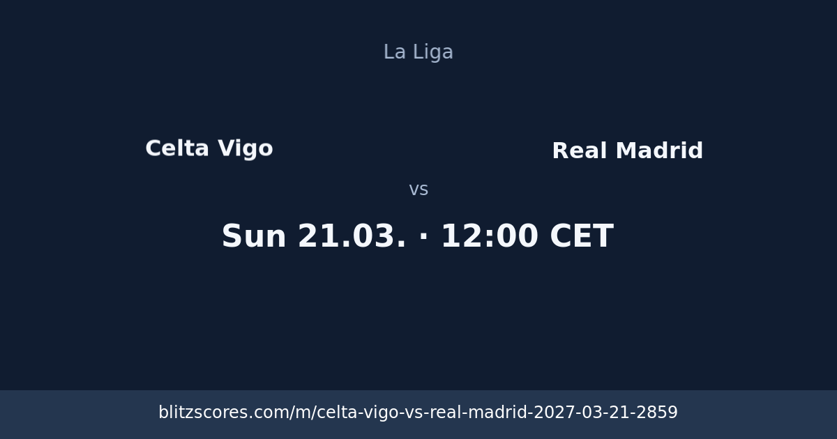 Celta Vigo vs Real Madrid score card
