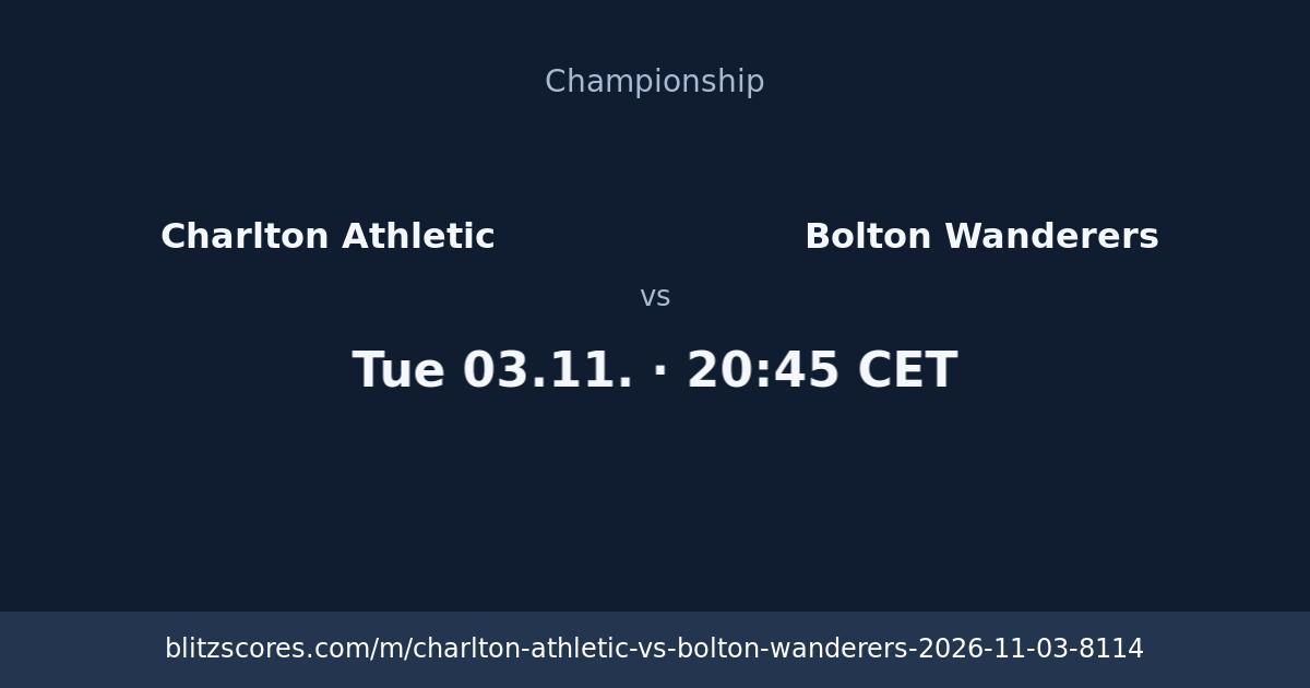Charlton Athletic vs Bolton Wanderers score card