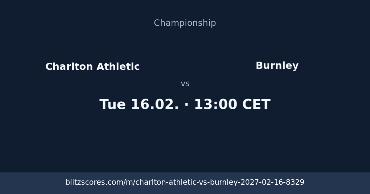 Charlton Athletic vs Burnley score card